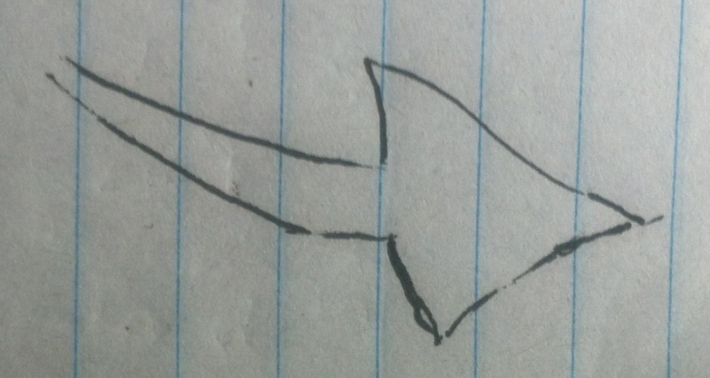 sketch of the end of the tail of the "dragon" seen in Lakewood, California